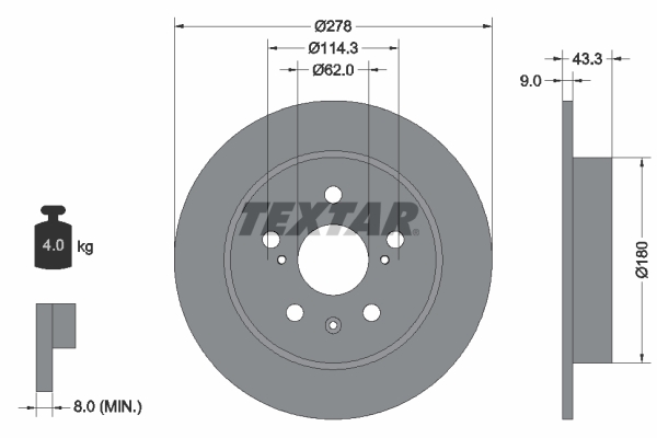 Brake Disc - 92225303 TEXTAR