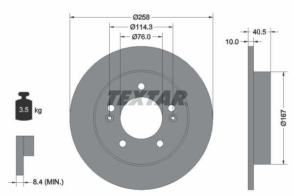 Brake Disc - 92226103 TEXTAR