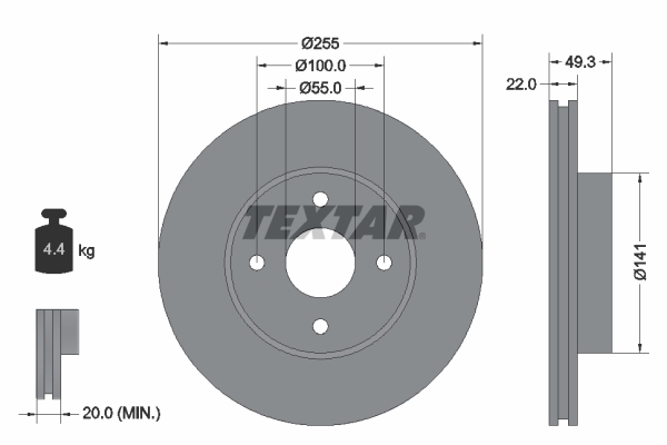 Brake Disc - 92226300 TEXTAR