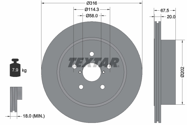 Brake Disc - 92227803 TEXTAR
