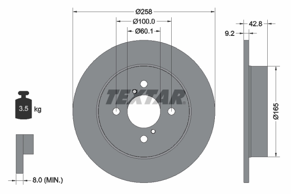 Bremsscheibe - 92227903 TEXTAR