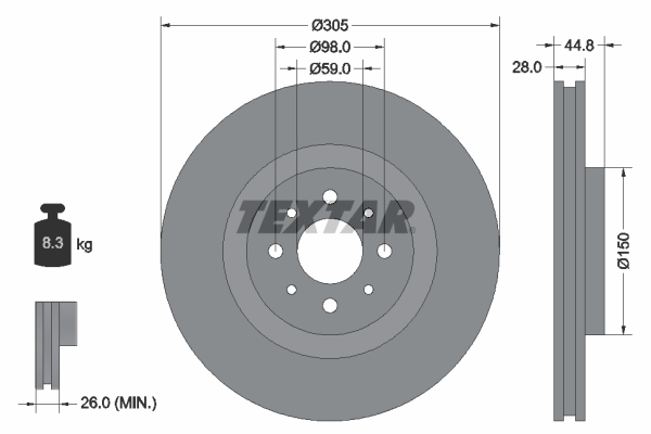 Brake Disc - 92228503 TEXTAR