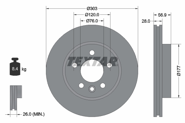 Brake Disc - 92228905 TEXTAR