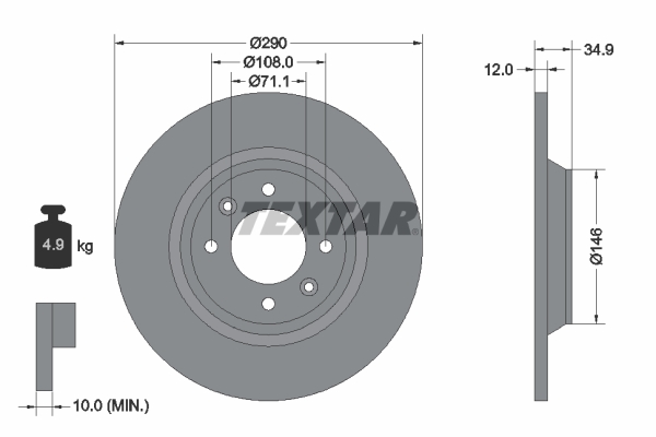 Brake Disc - 92231303 TEXTAR