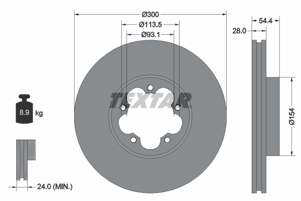 Brake Disc - 92231500 TEXTAR
