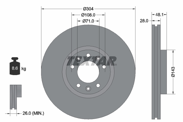 Brake Disc - 92232305 TEXTAR