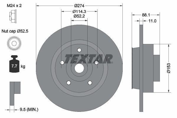 Brake Disc - 92232603 TEXTAR