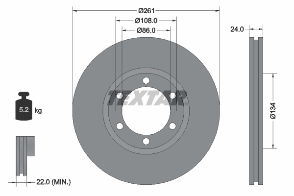Brake Disc - 92234700 TEXTAR