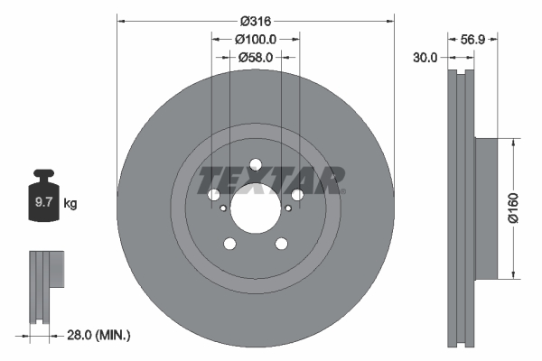 Brake Disc - 92236503 TEXTAR