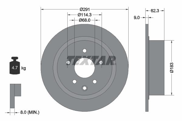 Brake Disc - 92237103 TEXTAR