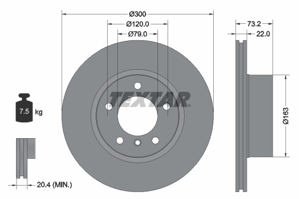 Bremsscheibe - 92238505 TEXTAR