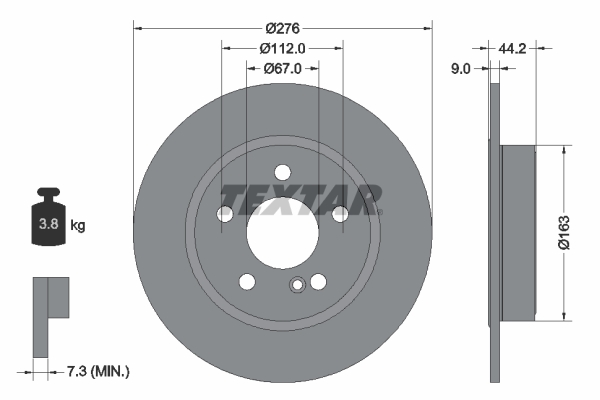 Brake Disc - 92241303 TEXTAR