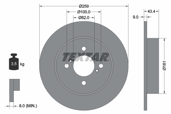 Brake Disc - 92242303 TEXTAR