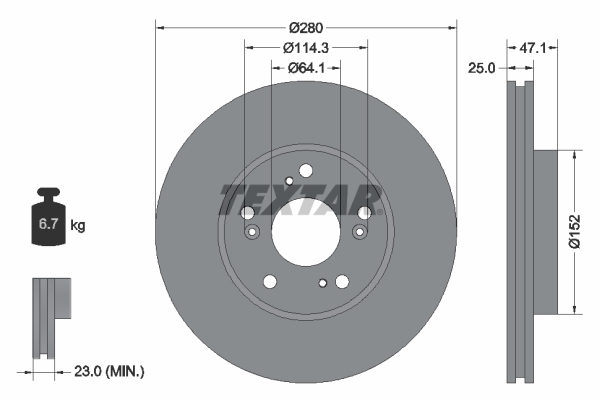 Brake Disc - 92252503 TEXTAR