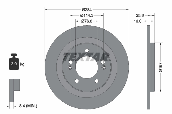 Brake Disc - 92252703 TEXTAR