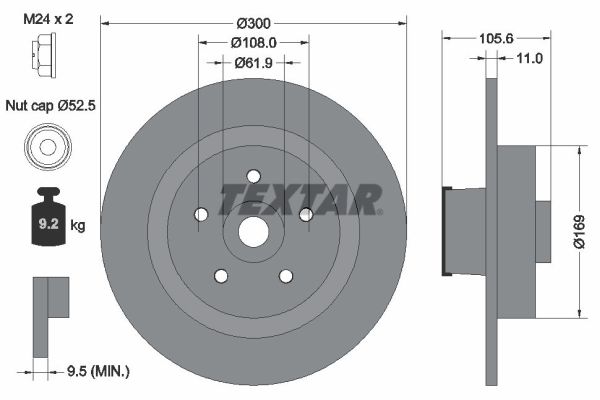 Brake Disc - 92252903 TEXTAR