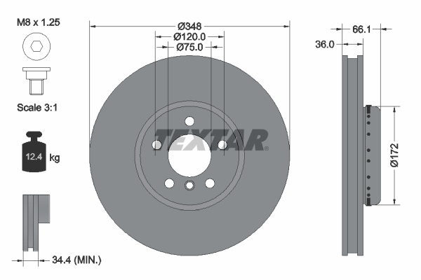 Brake Disc - 92253825 TEXTAR
