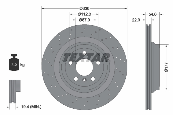 Brake Disc - 92254505 TEXTAR