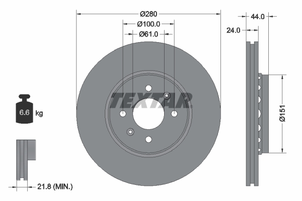 Brake Disc - 92254603 TEXTAR