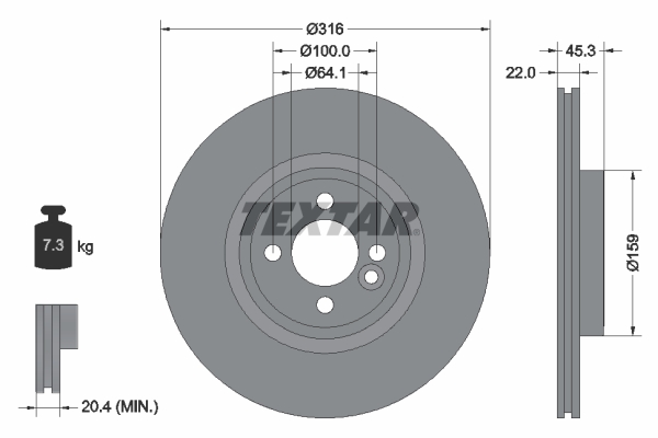 Brake Disc - 92255003 TEXTAR
