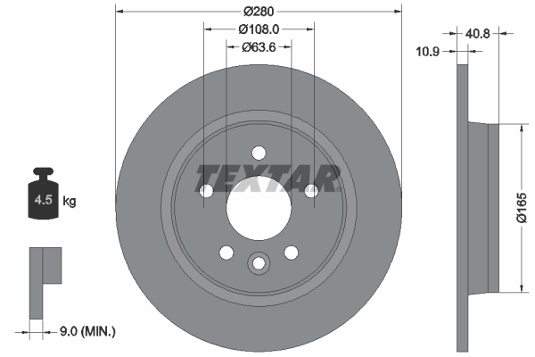 Brake Disc - 92255603 TEXTAR