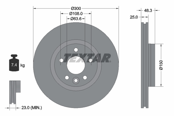 Brake Disc - 92255703 TEXTAR