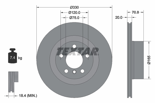 Bremsscheibe - 92256303 TEXTAR
