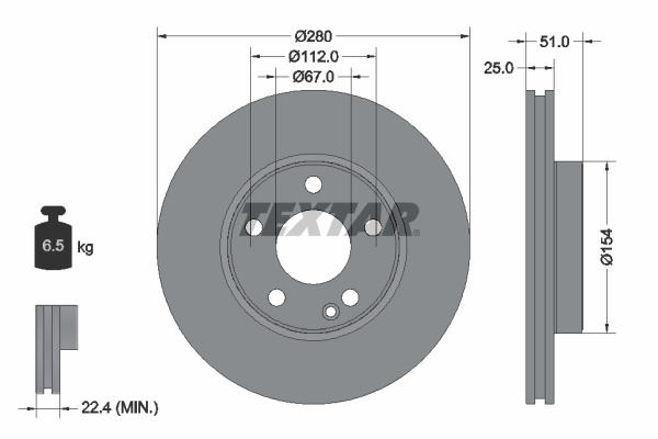 Brake Disc - 92257005 TEXTAR