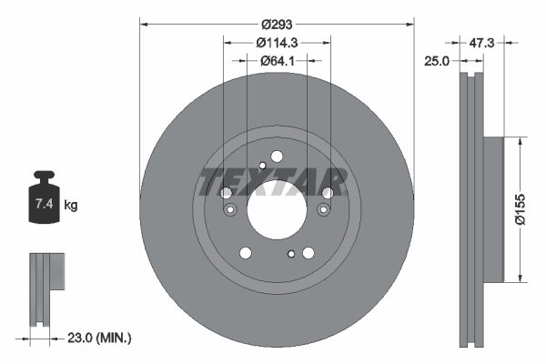 Brake Disc - 92257303 TEXTAR