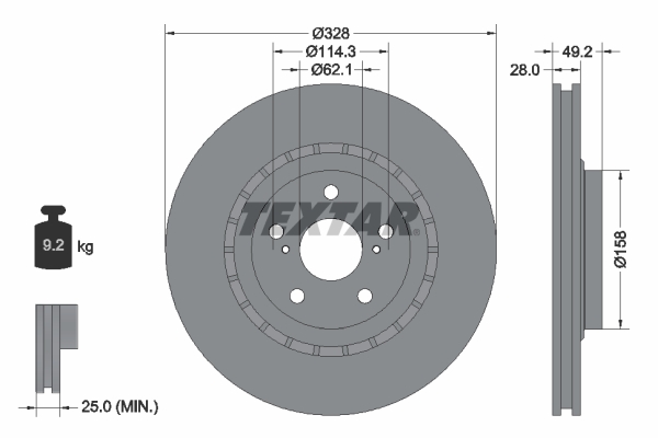 Bremsscheibe - 92259405 TEXTAR