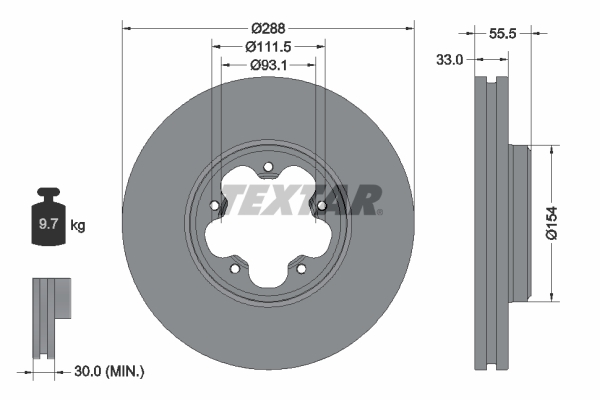 Brake Disc - 93260603 TEXTAR