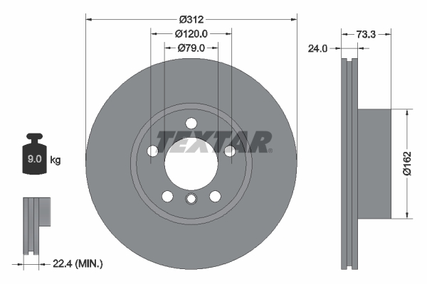Brake Disc - 92261805 TEXTAR