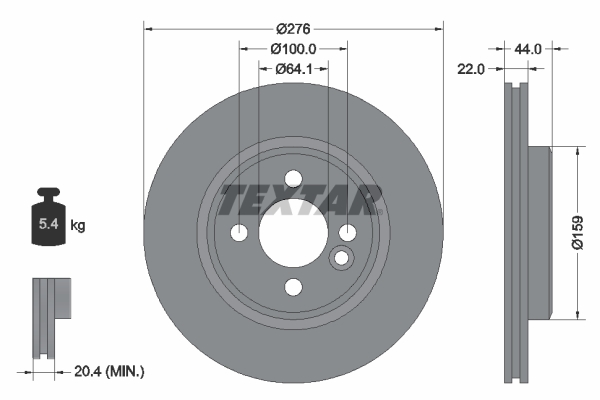 Brake Disc - 92262403 TEXTAR