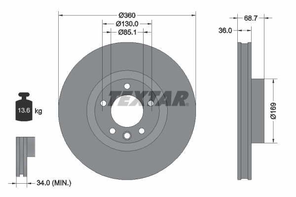 Brake Disc - 92262705 TEXTAR
