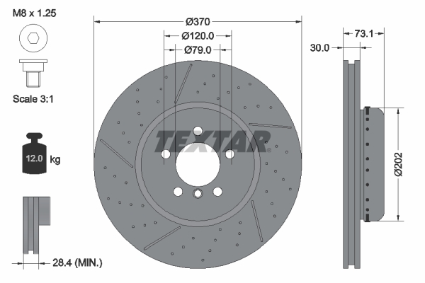 Brake Disc - 92265425 TEXTAR