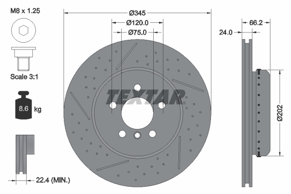 Brake Disc - 92265525 TEXTAR