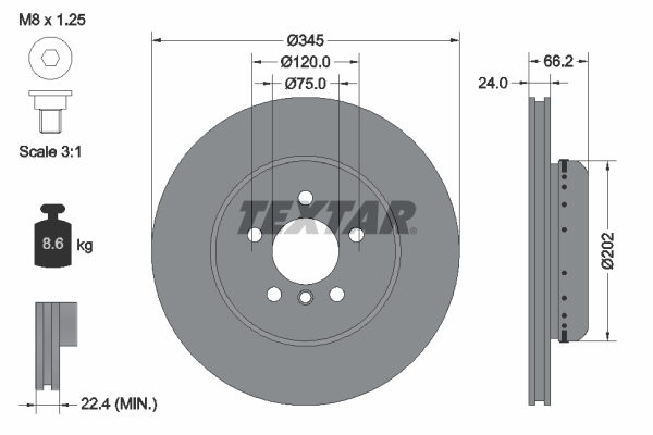 Brake Disc - 92265625 TEXTAR