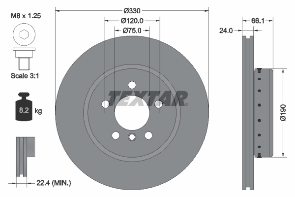 Brake Disc - 92265825 TEXTAR