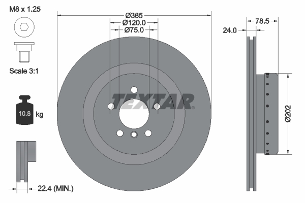 Brake Disc - 92266625 TEXTAR