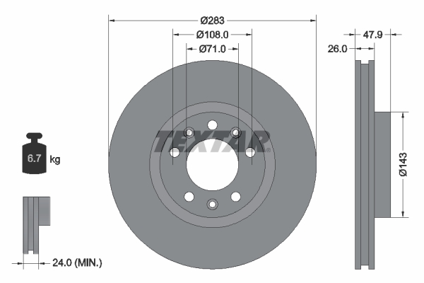 Brake Disc - 92267903 TEXTAR