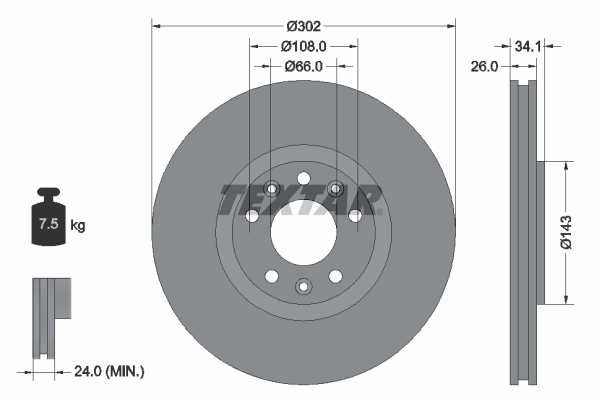Brake Disc - 92268103 TEXTAR