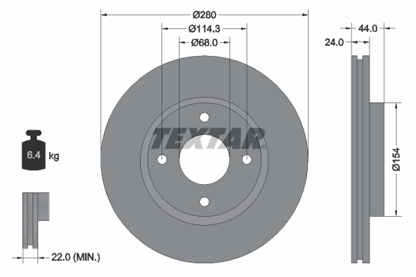 Brake Disc - 92269203 TEXTAR