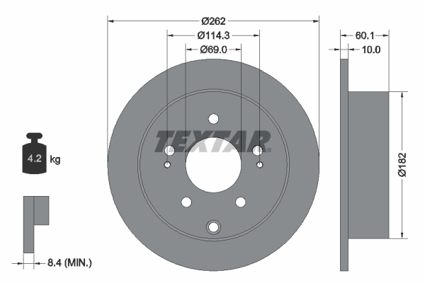 Brake Disc - 92269403 TEXTAR