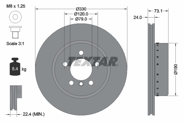 Brake Disc - 92269725 TEXTAR