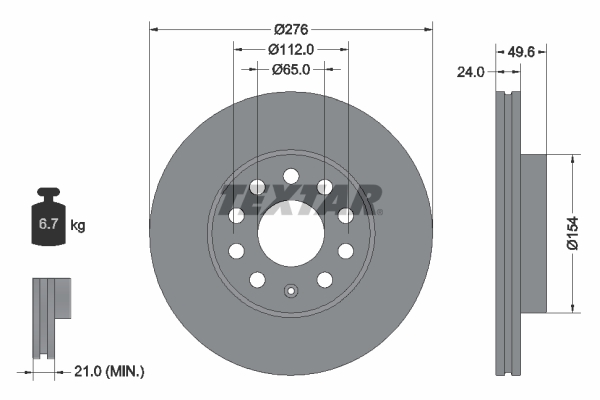 Brake Disc - 92271905 TEXTAR