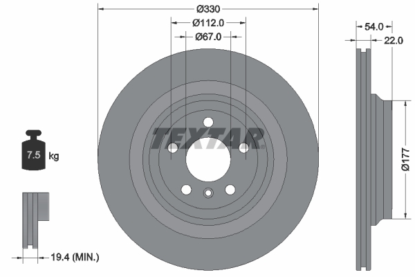 Brake Disc - 92273505 TEXTAR