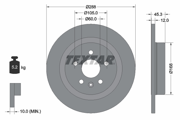 Brake Disc - 92275203 TEXTAR