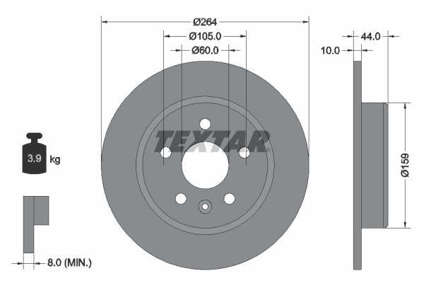 Brake Disc - 92275303 TEXTAR