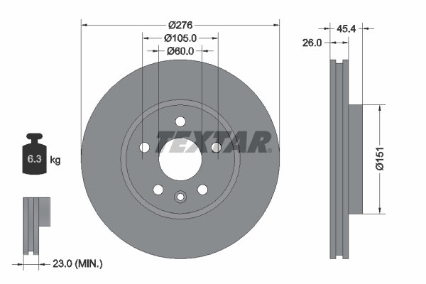 Bremsscheibe - 92277103 TEXTAR