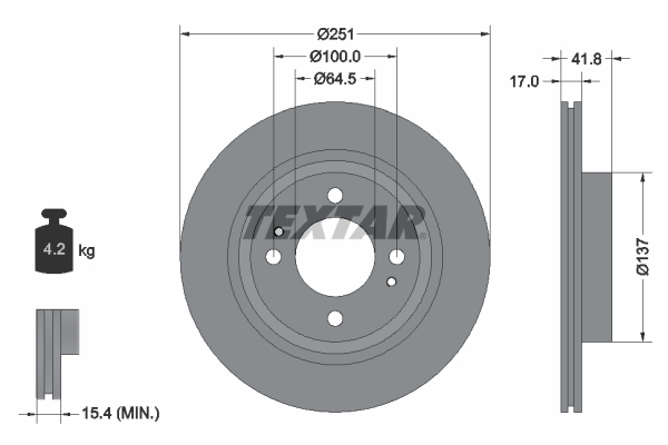 Brake Disc - 92278003 TEXTAR